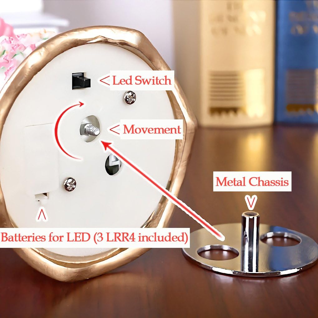 Classical Carousel Horse Music Box LED Lights Twinkling Resin Carved Collectible Mechanical Musical Box with 18-Note Music (3# Carousels)