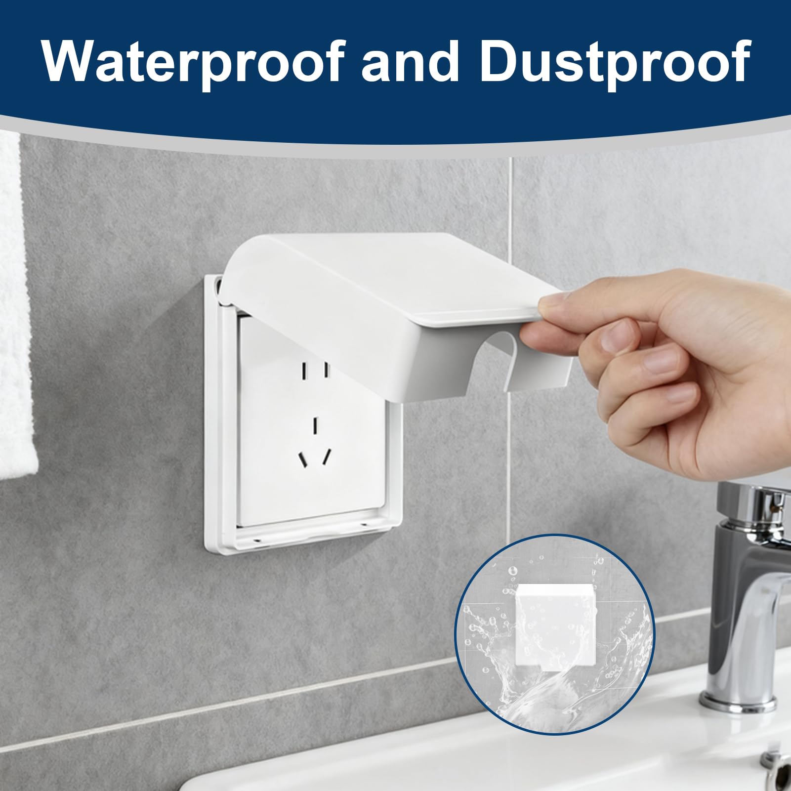 Couvercle Prise Étanche Salle De Bain - Protection Anti-Eau Et Poussière EU