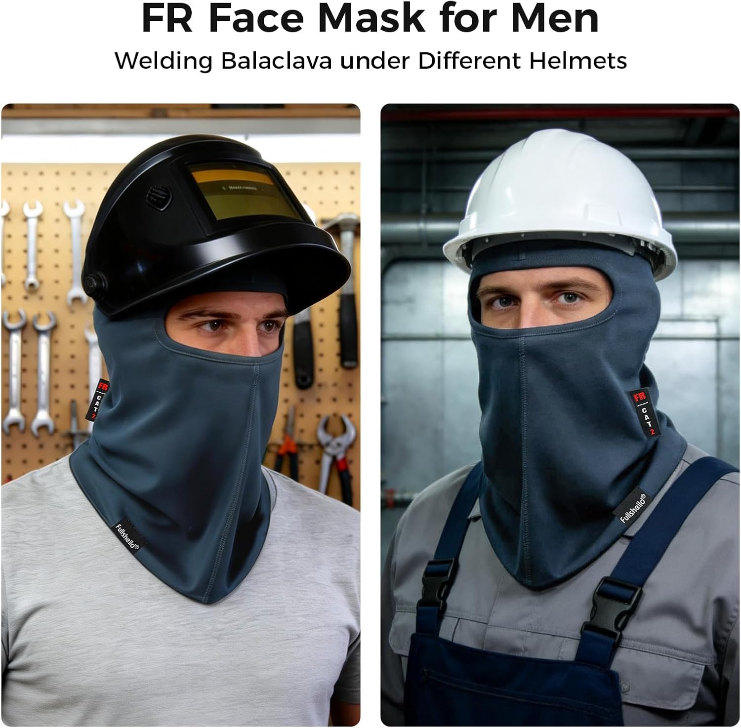 FR Balaclava Face Mask Flame Resistant Balaclava FR Mask for Men Arc Rated NFPA2112 CAT2 Cover Hood for Welding