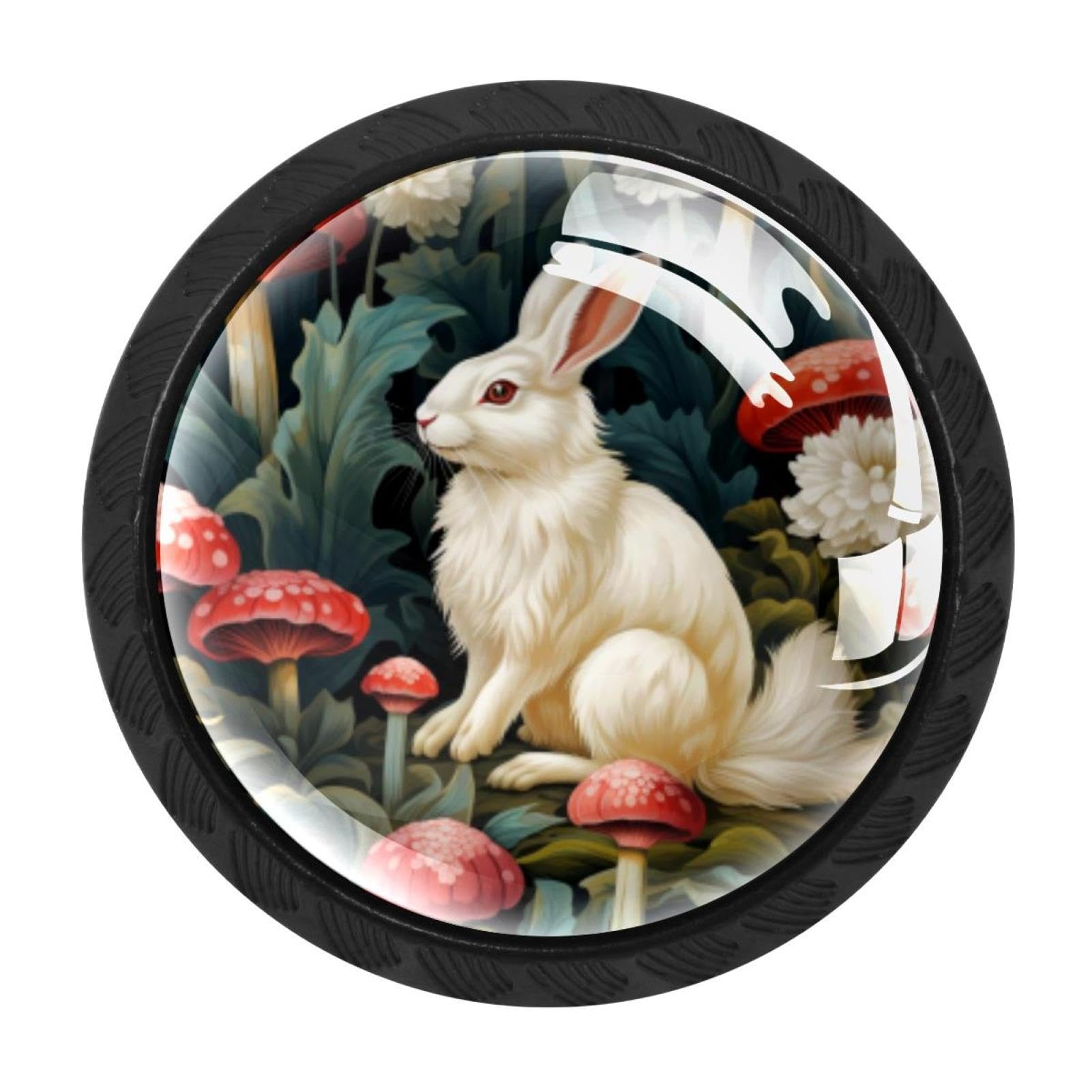 CHENZZZZ 4 Pieces Rabbit Bunny Kitchen Cabinet Knobs Drawer Knobs Dresser Knobs Black Knobs Drawer Pulls Dresser Drawer Handles Knobs for Dresser Drawers