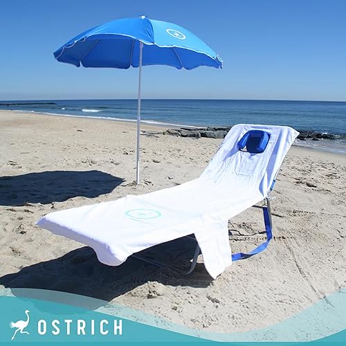 Miniatura 29 de Ostrich - Silla tumbona de playa para adultos con orificio para la cara, versátil, plegable, para piscina exterior, tomar el sol y leer en el Azul
