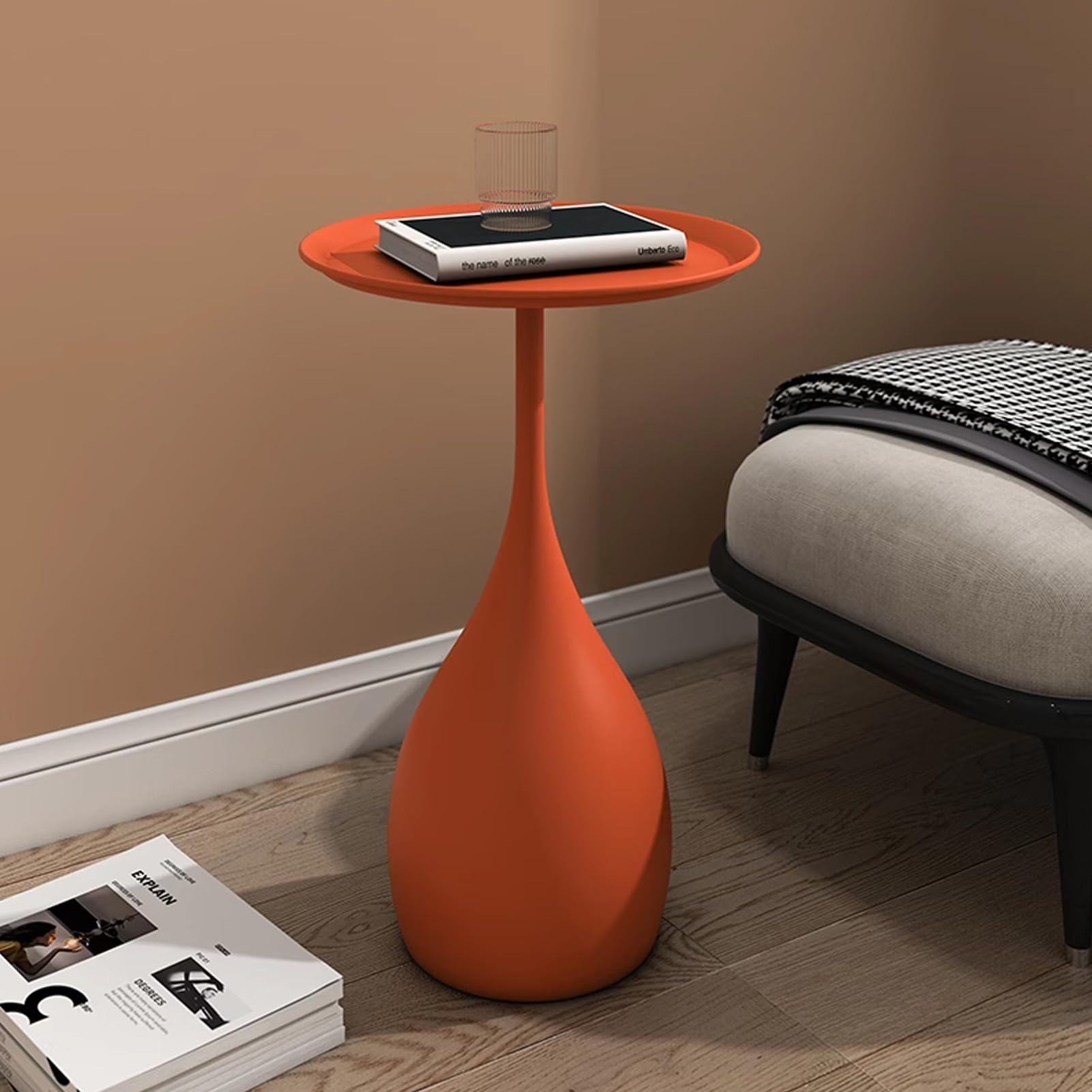 Minimalistyczny luksusowy stolik końcowy mała sofa stolik pomocniczy stolik nocny do sypialni i salonu taca na kawę ozdobny stół nowoczesny mandarynkowy akcent meble