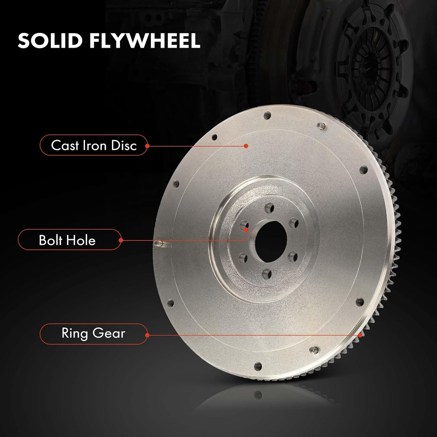 A-Premium Clutch Flywheel Compatible with Nissan Sentra 2000-2001 2003-2006, 1.8L, 6 Bolt Holes, 105 Teeth, Manual Transmission, Replace# 12310F460A