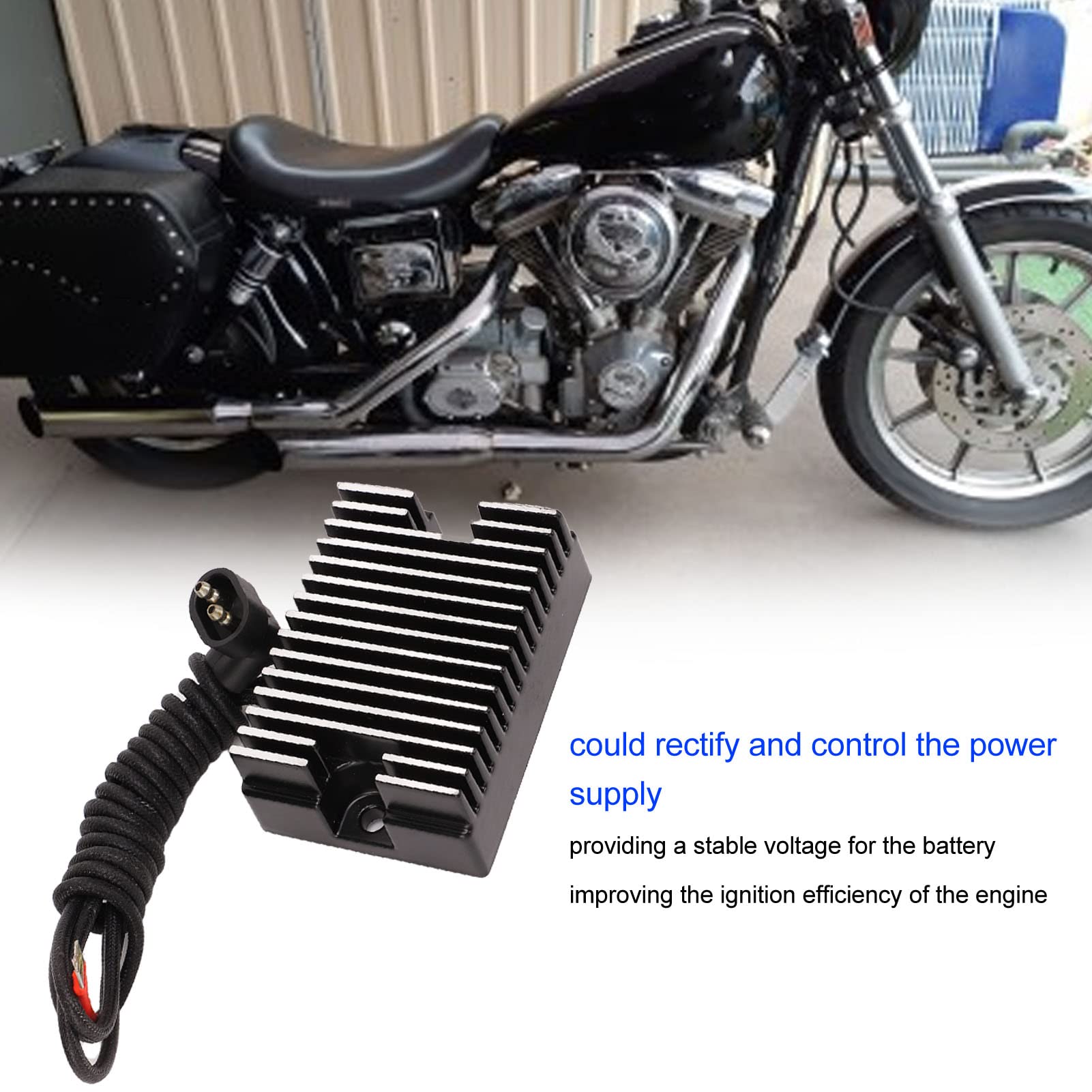 Cocoarm Prostownik Regulatora Napięcia, Metalowy Stabilizator Napięcia DC 12 V, Kontroluje Moc wyjściową ładowania, Obsługuje Napięcie Akumulatora, Pasuje do Modeli Silników Motocyklowych FLSTS FXD