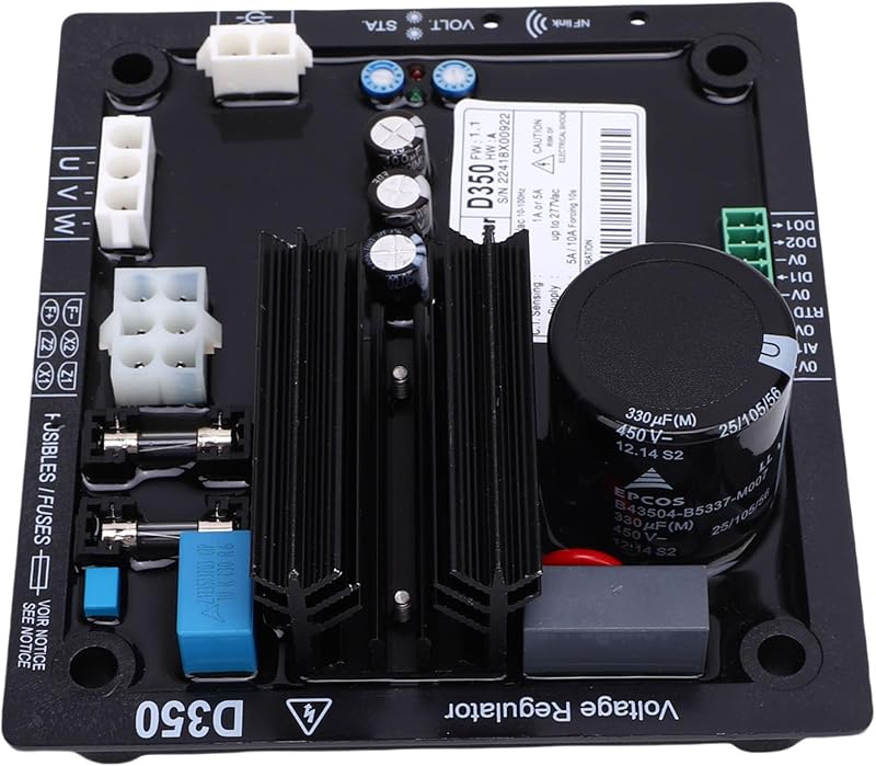 Jiawu Automatic Voltage Regulator, Digital Rapid Voltage Stabilization and Multiple Protection Features Regulator Stabilizer, D350 AVR with Compact Design for Brushless