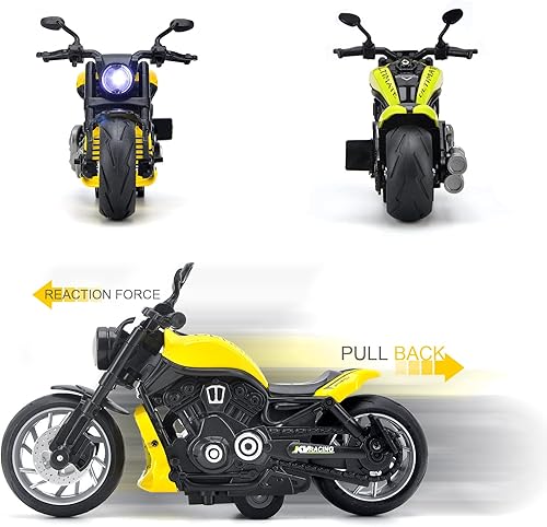 Miniatura 3 de Motocicleta de juguete, juguete de motocicleta con sonidos y luces, modelo de motocicleta de aleación 112 para niños, juguete de motocicleta de