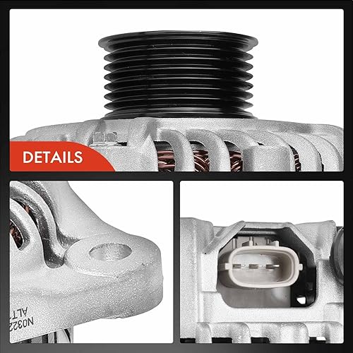 Miniatura 7 de A-Premium Alternador compatible con Nissan Altima 2007-2010, Murano 2009-2014, Maxima 2009-2010, Quest 2011-2017, V6 3.5L, 12V 130Amp CW polea de 7