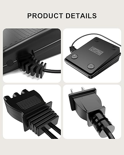 Miniatura 5 de POANES Cable de alimentación de pedal de pie para máquina de coser Singer, enchufe en forma de D compatible con Singer 1130 1408 1507 1748 2250 3207