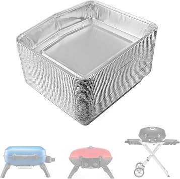 Disposable Aluminum Grease Trays for Napoleon TravelQ Series,for Travel Q Portable Propane Gas Grill Grease Liner,30-Pack