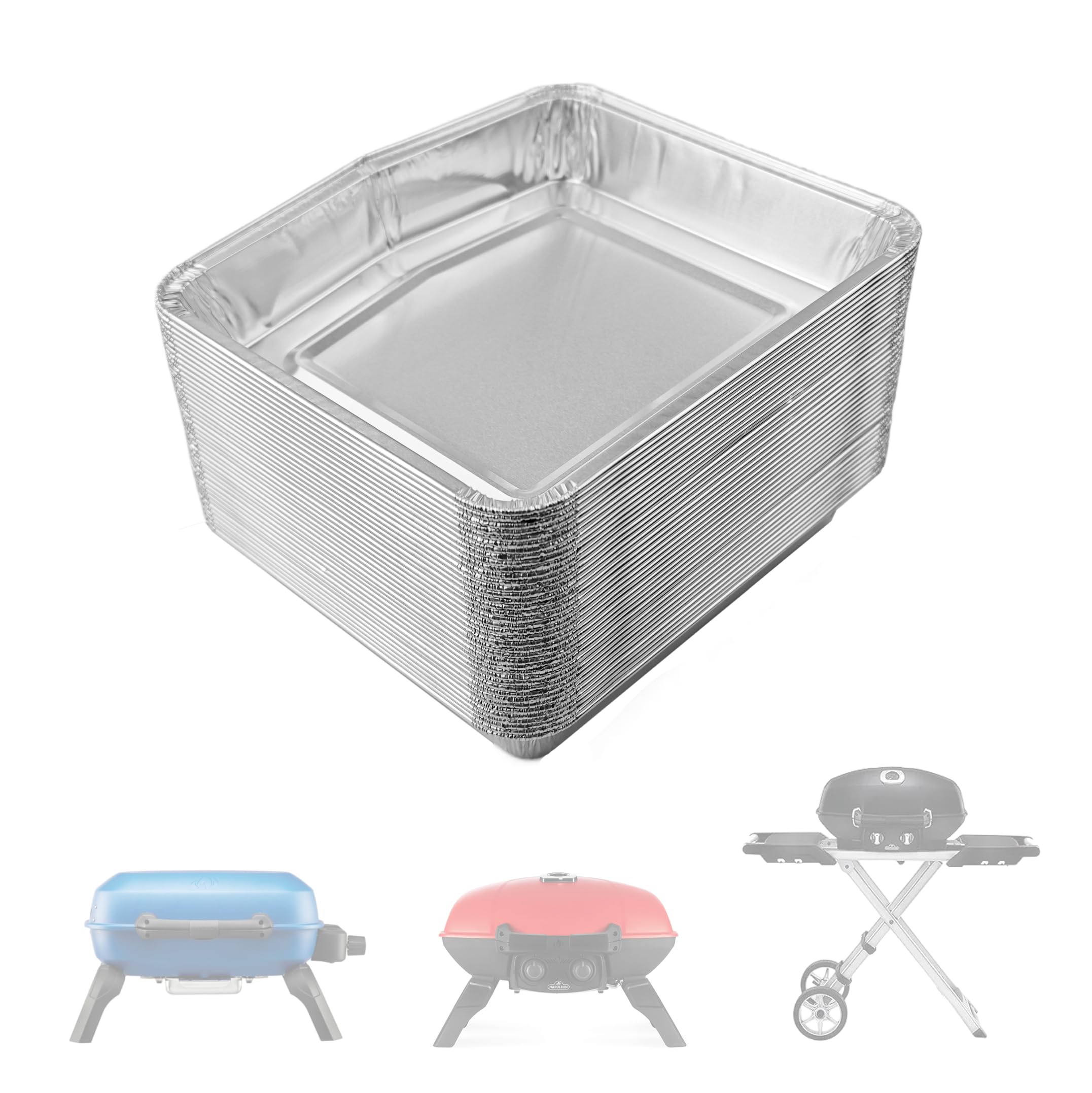 Disposable Aluminum Grease Trays for Napoleon TravelQ Series,for Travel Q Portable Propane Gas Grill Grease Liner,30-Pack