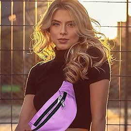 2 Packs Fanny Packs for Men and Women, Waterproof Sports Waist Pack Bag for Travel Hiking Running Hands-free