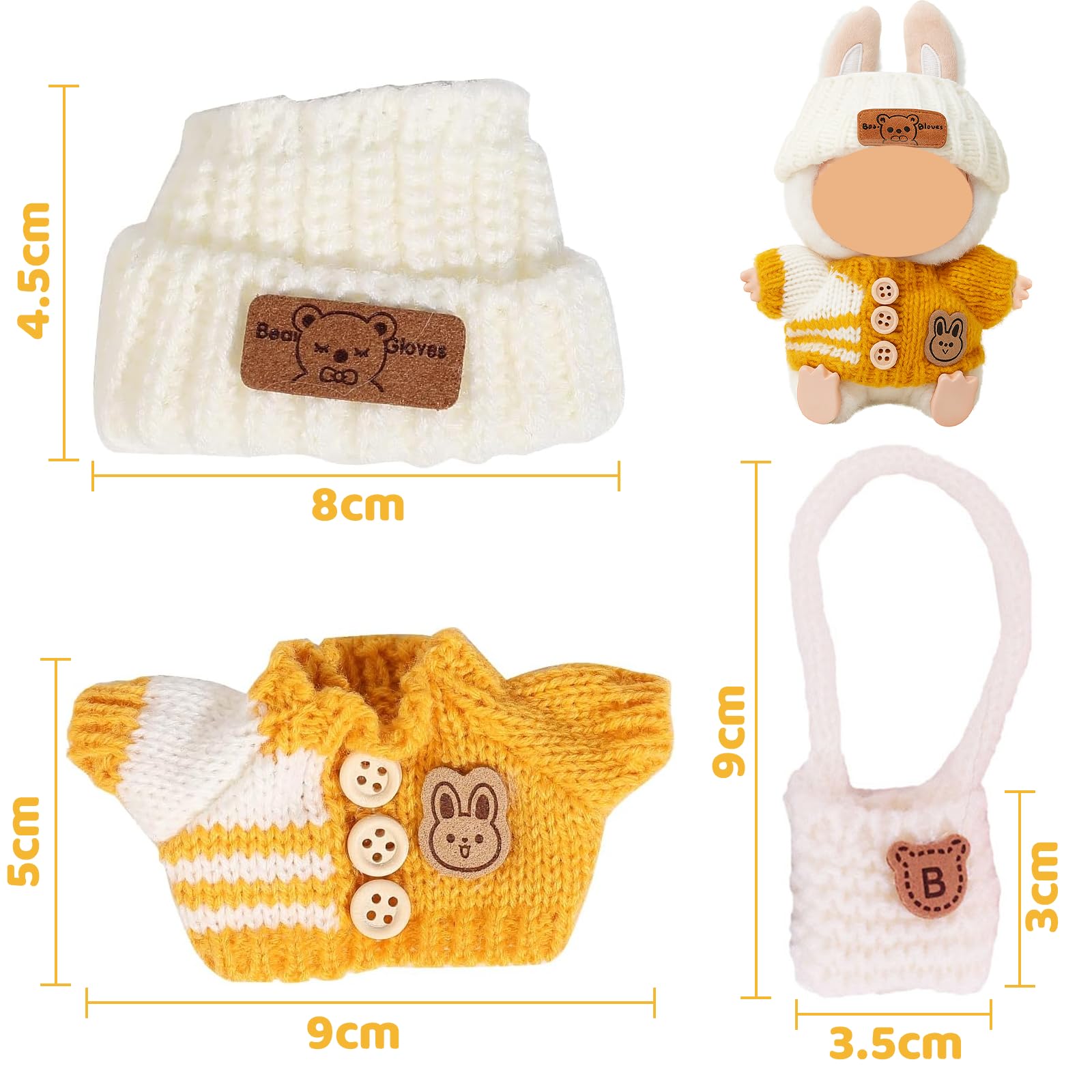 Set 6 Vestiti Per Bambola 17 Cm – 3 T-shirt + 3 Salopette, Colori Misti, Per Collezionisti E Gioco Creativo