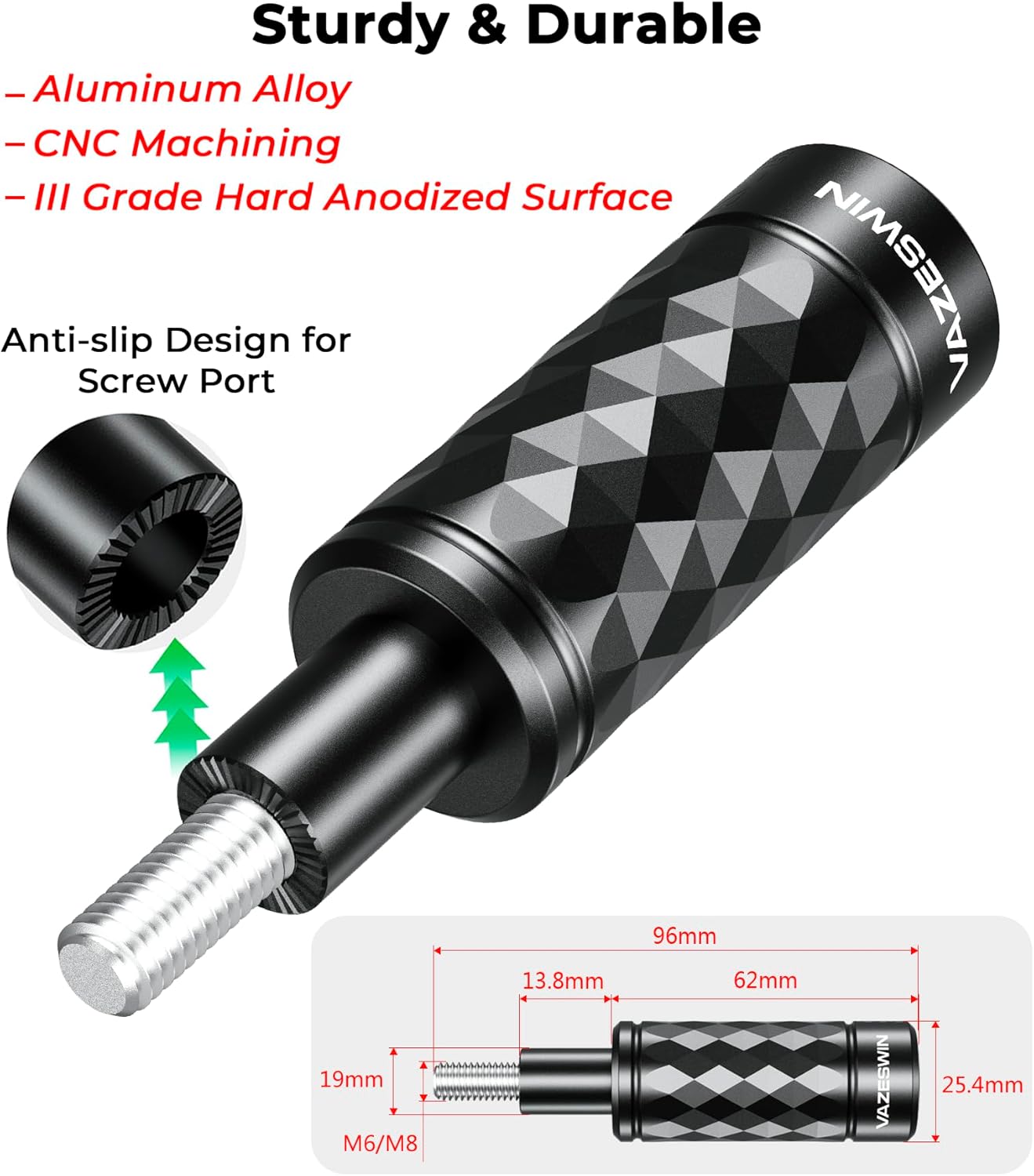 VAZESWIN 2PCS Motorcycle Fender Mudguard Driving Light Mounts, Aluminum Alloy CNC Machined Extender Support Bars Fit for M6 M8 Hole, Fit for Motorcycle Spotlight Mounting Bracket Fog Light Bracket