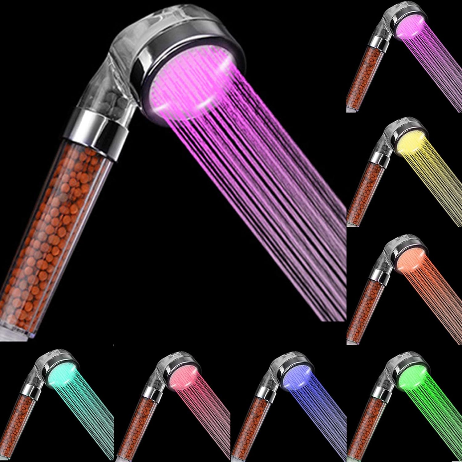 Rovtop LED Color Changing Shower Head 7 Colors Changing Light, Water