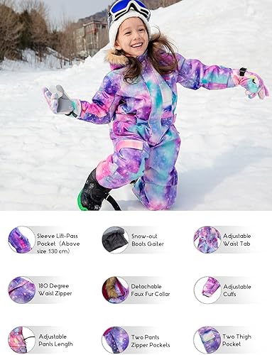 Miniatura 5 de Bluemagic - Traje de una pieza para la nieve, para bebés y niños, overol para el invierno, traje para esquiar, snowboard, impermeable, chaqueta para
