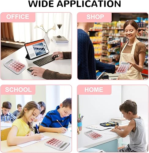 Miniatura 7 de Calculadora linda, calculadora de interruptor mecánico, calculadoras de escritorio de 10 dígitos, calculadoras de escritorio con botones grandes y