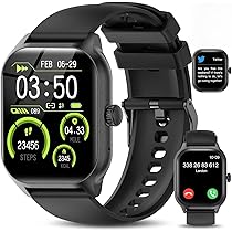 LAOYABB Smartwatch Uomo Donna, Sportivo Fitness Tracker con Effettua o Risposta Chiamate, 2.01″ Intelligente Orologio con Contapassi, Cardiofrequenzimetro, Sonno, IP68 Smart Watch per Android iOS