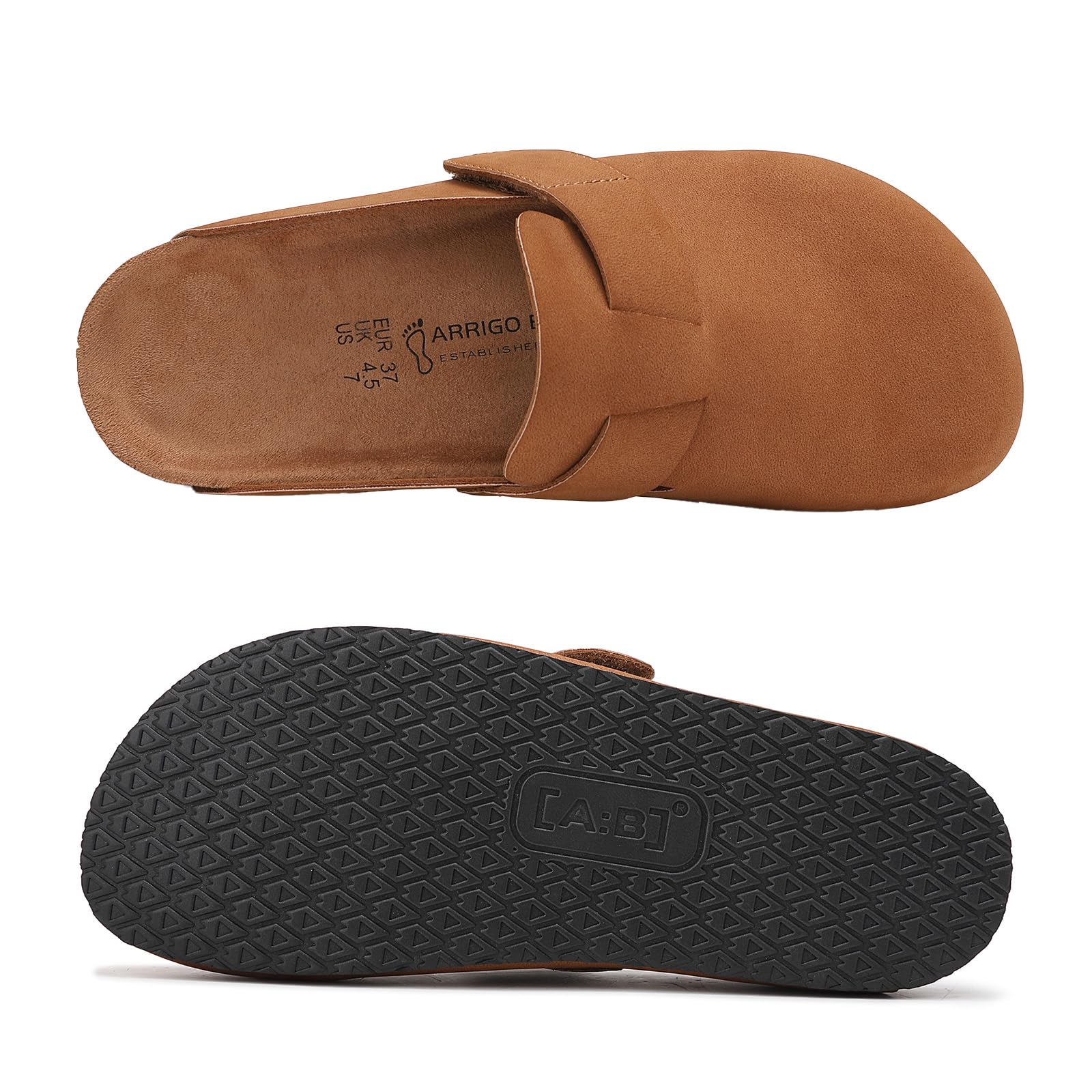 Mules et Sabots Femme Chaussons Cuir Fermé Sandales Confortable Pantoufles pour Intérieur et Extérieur EU36-41