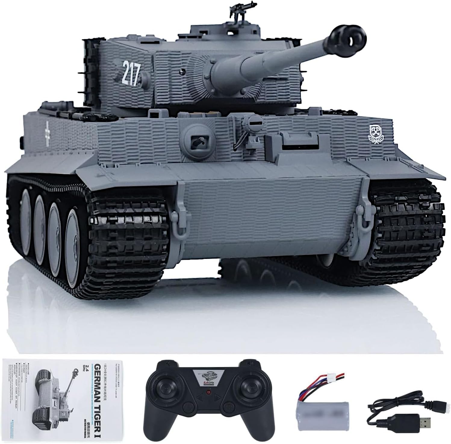 POCO DIVO German Tiger I Heavy Tank, 1/24 Infrared IR Combat Panzer RTR 2.4Ghz RC Armored Vehicle, Taigen 3841-11-M Standard Paintless Middle Version, Sound Light Recoil WWII Military Model, Gray POCO DIVO German Tiger I Heavy Tank, 1/24 Infrared IR Combat Panzer RTR 2.4Ghz RC Armored Vehicle, Taigen 3841-11-M Standard Paintless Middle Version, Sound Light Recoil WWII Military Model, Gray