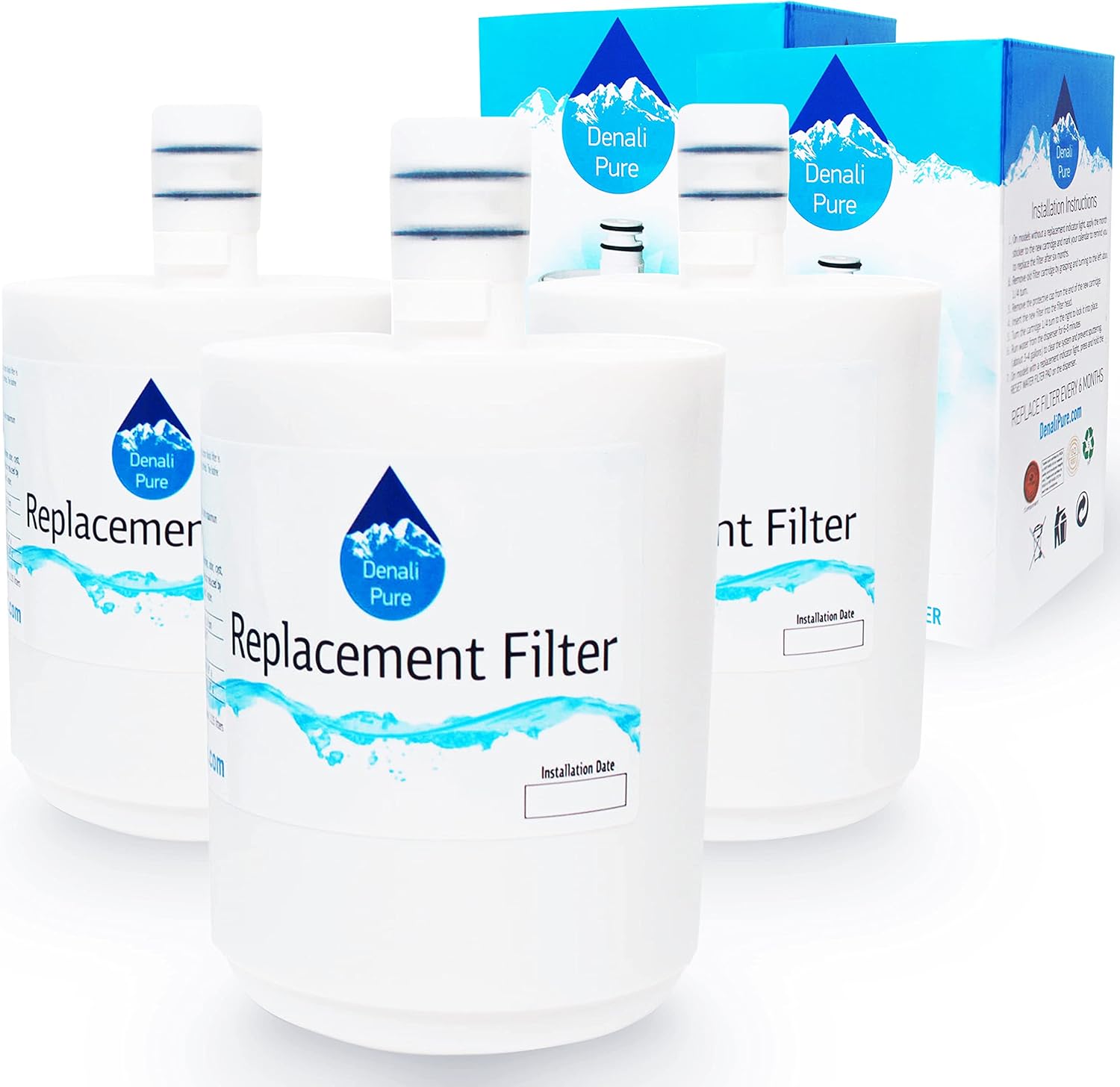 3-Pack Replacement for LG LFX25974ST/03 Refrigerator Water Filter - Compatible with LG 5231JA2002A, LT500P Fridge Water Filter Cartridge