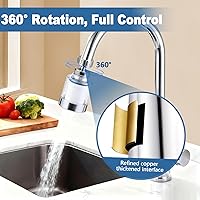 Vista 4 de 23 Pcs Sink Faucet Water Filter with Filter Elements Set, 360 Rotating Faucet Filters, Remove Fluoride Heavy Metals Hard Water, Sink Filters Faucets