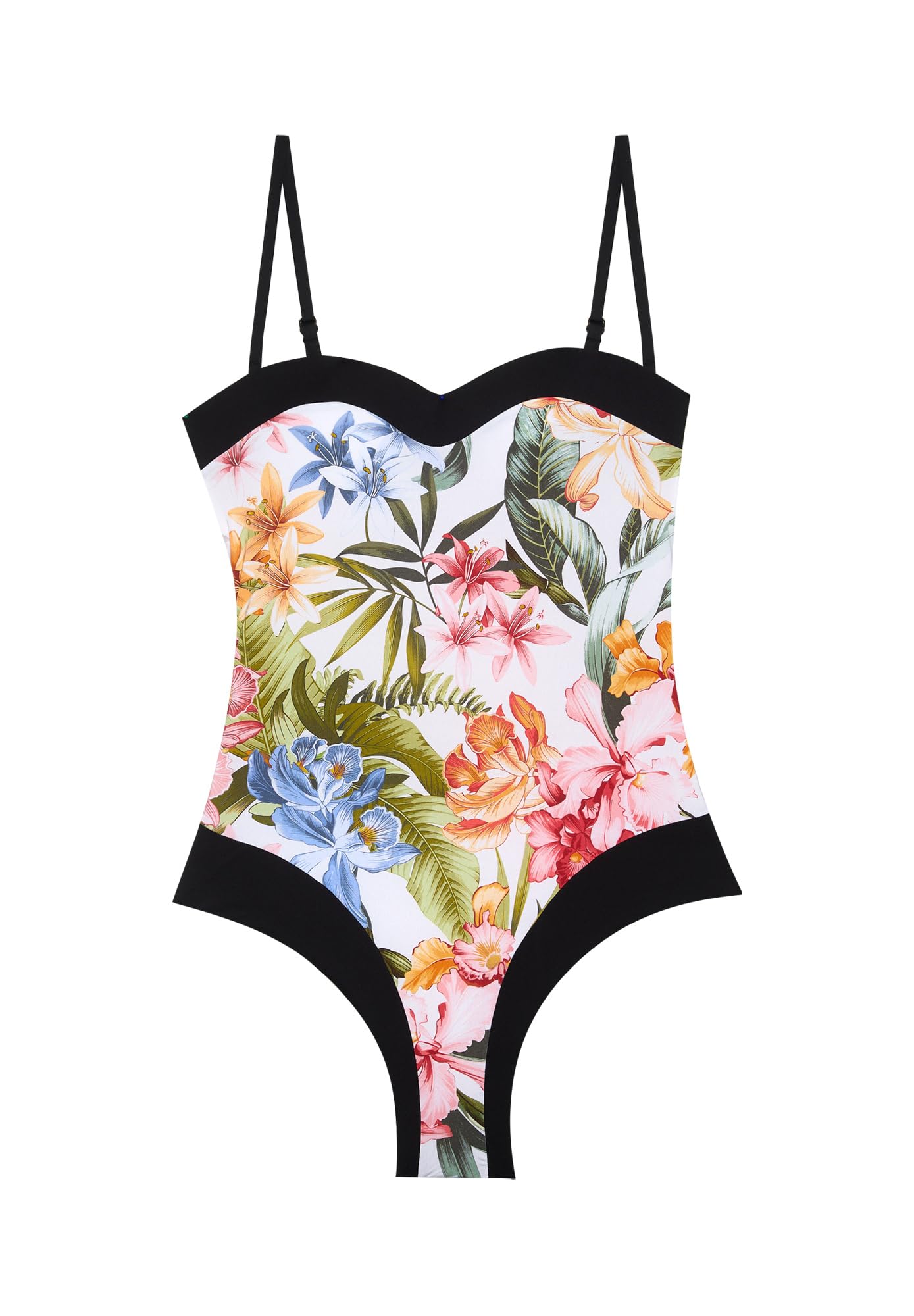 YAMAMAY - Costume da Bagno Intero Senza Ferretto, Leggermente Imbottito, Donna, Tahiti, Multicolore, Stampa Floreale