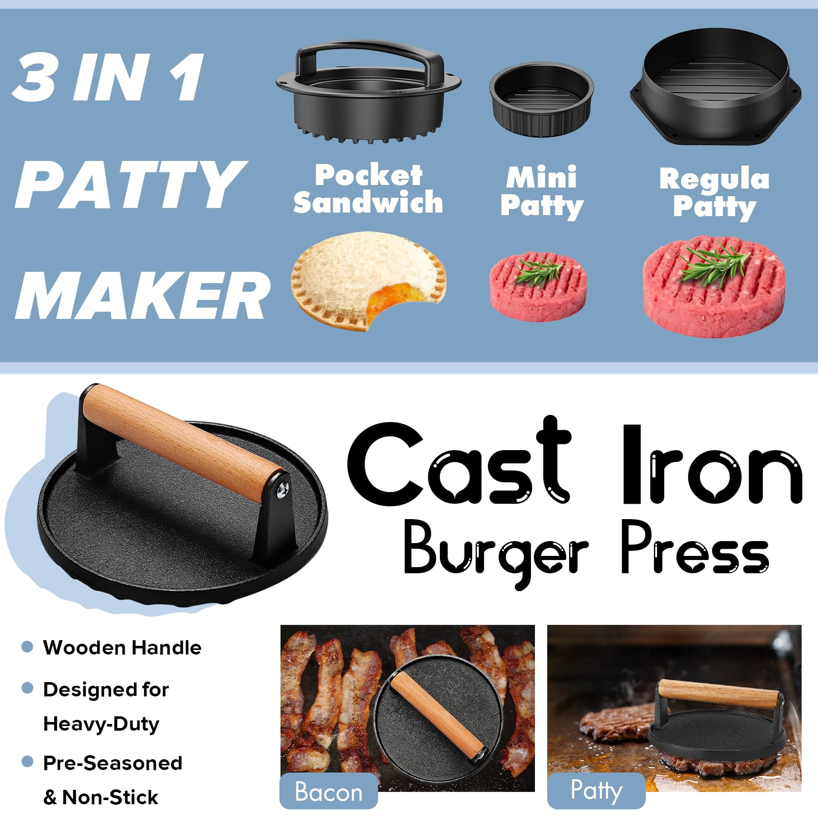 31PCS Griddle Accessories Kit for Blackstone, Flat Top Hibachi Grill Spatula Set with 2 Melting Domes, Burger Press, Patty Maker and Apron, Professional Teppanyaki Tools Gifts for Outdoor BBQ