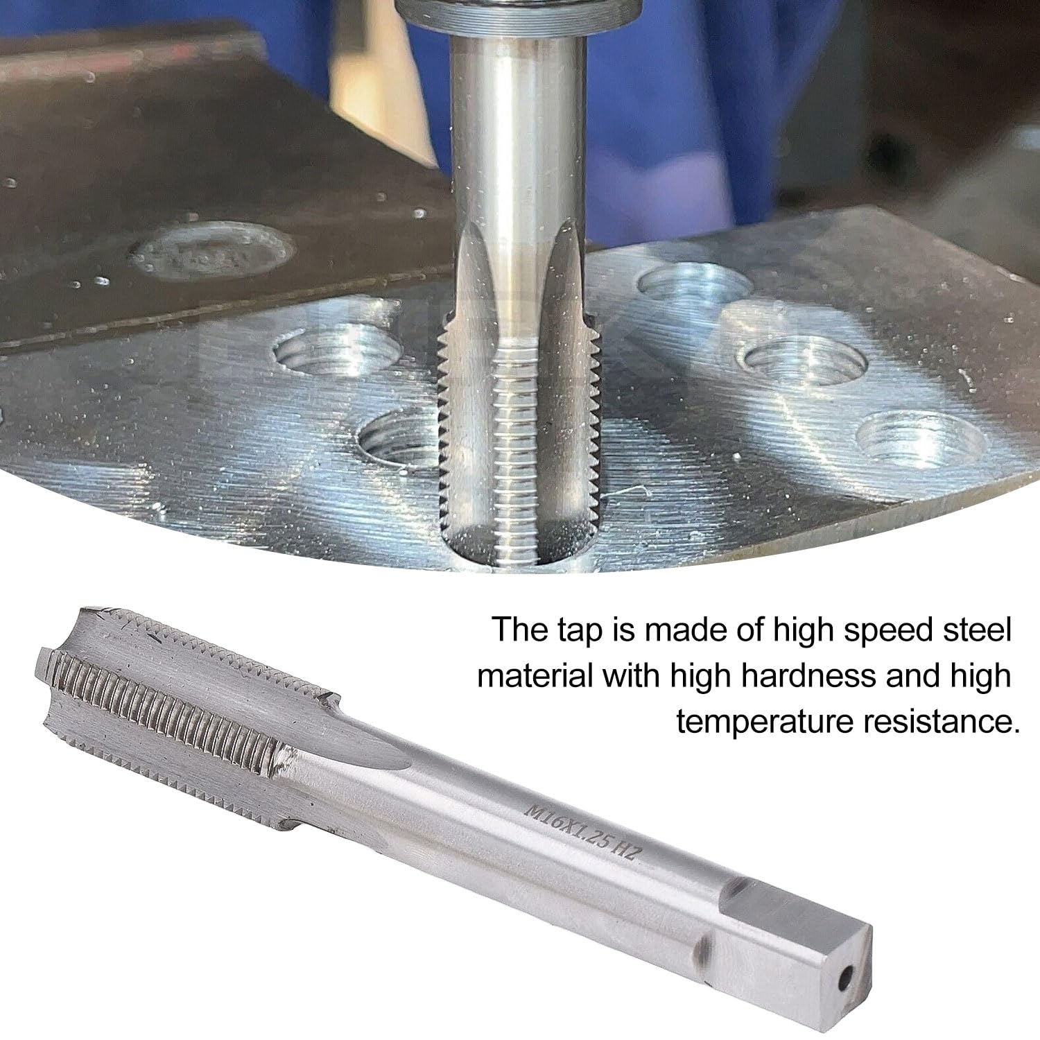 10 Pezzi Attrezzo per la Riparazione del Foro Filettato della Candela, M14 × 1.25 mm, con Rubinetto, in Metallo, per Motori a Benzina, Generatori, Motori Diesel (Oro)