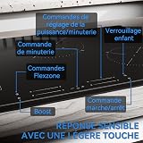 Hermitlux Plaque à Induction 4 Feux Encastrable,Booster Verrouillage Enfant - 8