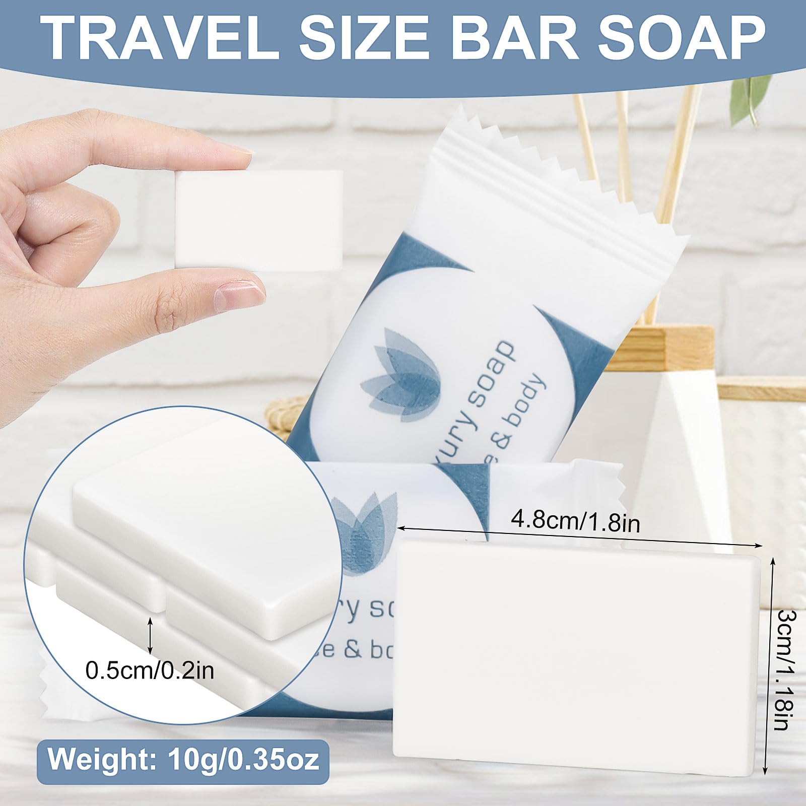 300 Stück Mini-Bar-Seifen, 10 ml, einzeln verpackt, Großpackung, Handseife, Hotelseife, Reisegröße, Toilettenartikel für Gäste, Gastgewerbe, Badezimmer, Ferienwohnungen