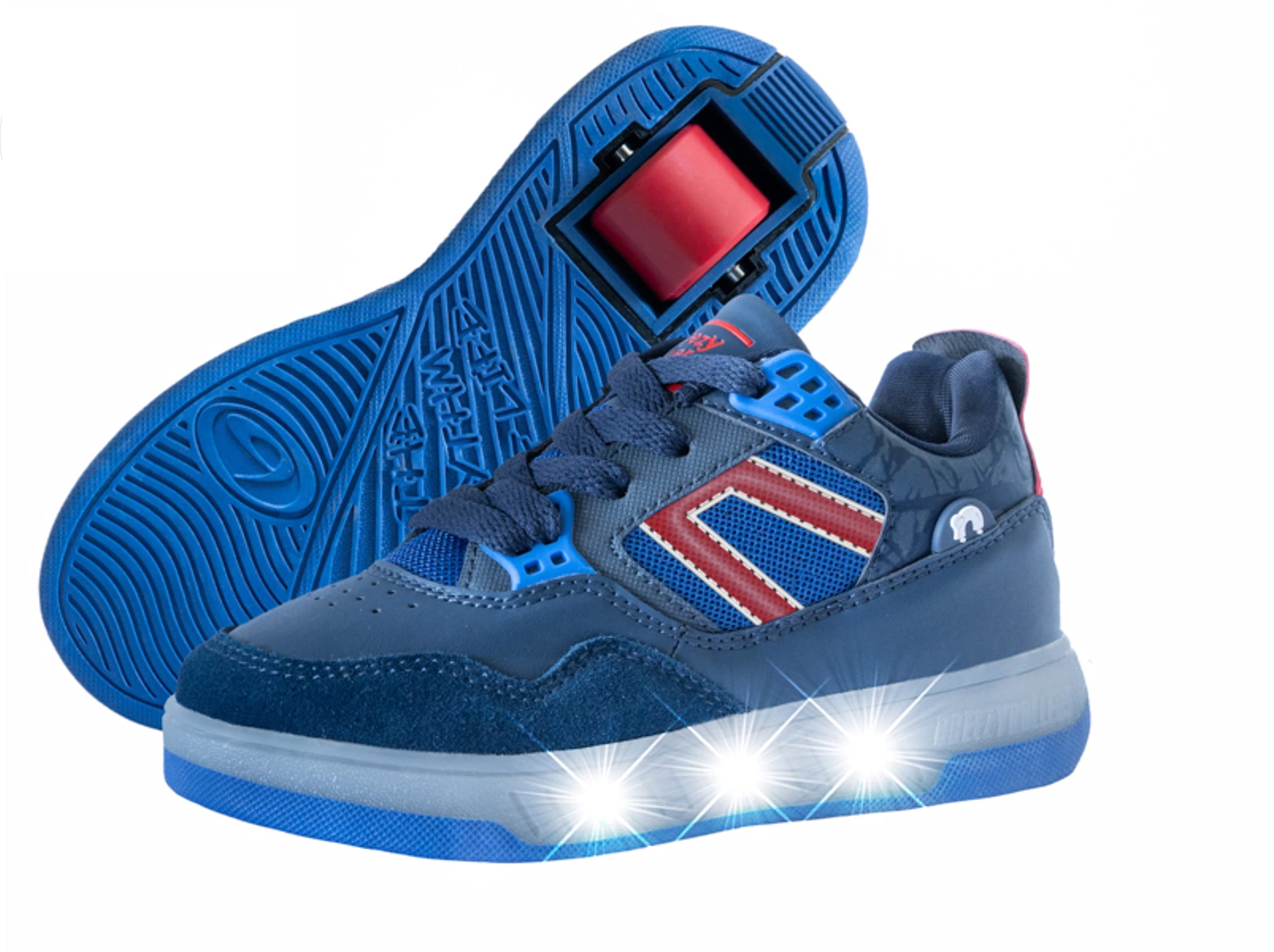 Breezy Rollers 2195700 Zapatos con Ruedas LED, Zapatos con Luces y Ruedas, Calzado con 1 Rueda Retráctil