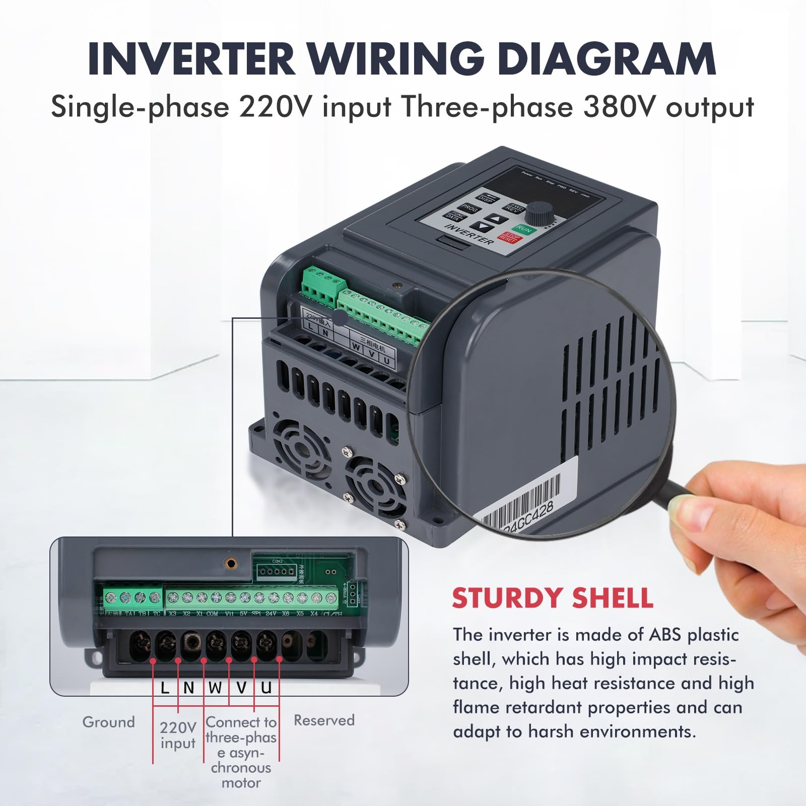 2,2 kW Variador de Frecuencia 220V a 380V VFD, Convertidor de Frecuencia Entrada Monofásica de 220V Salida Trifásica de 380V Inversor de Frecuencia para Control de Velocidad del Motor del Husillo CNC