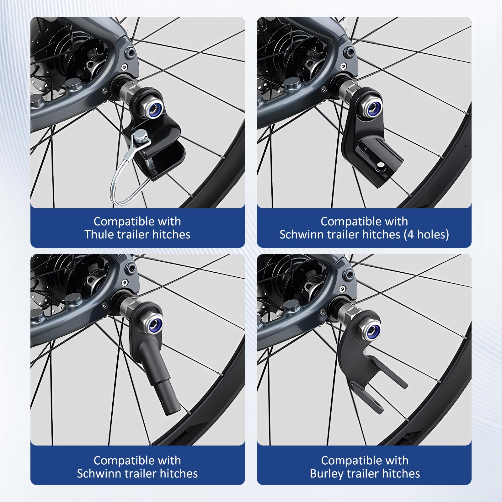 Asse A Innesto Rimorchio Bicicletta,M12 160-178 MM Adattatore Asse Per Bicicletta,Compatibile Con La Maggior Parte Dei Ganci Per Rimorchi Per Biciclette,Con Chiavi A Pedale Esagonali - 4