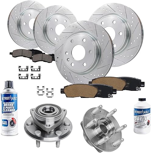 Miniatura 71 de Detroit Axle - Rotores de freno trasero para Mercedes-Benz C300 E350 E300 C350e, rotores de freno de disco perforados y ranurados Reemplazo :