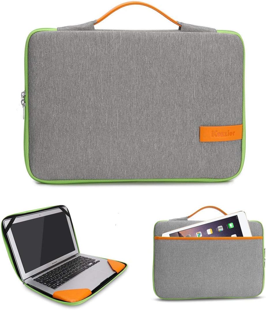 iCozzier 13-13.3 inch Laptop Sleeve Handbag/Multifunctional Protective Business Case Cover Bag/Unique Stylish Design Laptop Briefcase for 13 Inch Ultrabook/Notebook/MacBook- Gray