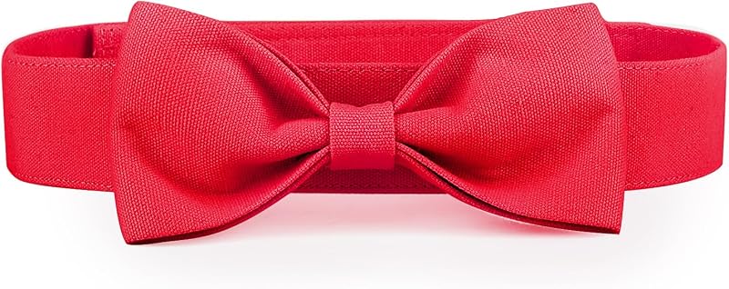 Gravata Borboleta para Cães Grandes Segarty Vermelha em Algodão com Fecho Ajustável para Pescoço de 42 a 54 cm