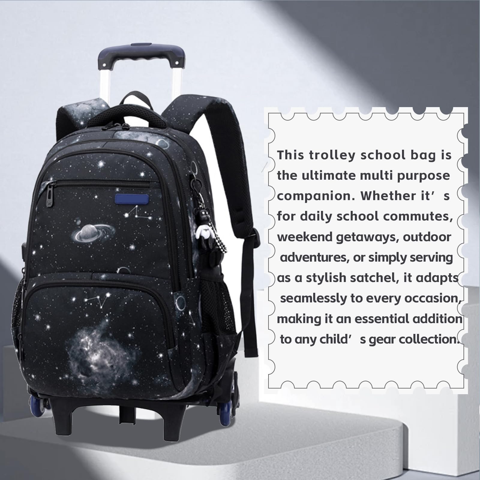 Mochila Escolar Infantil Con Ruedas,Mochilas Para Niños Grils,Bolsa Trolley Desmontable Mochila Con Ruedas Bolsa De Viaje Impermeable Para Libros