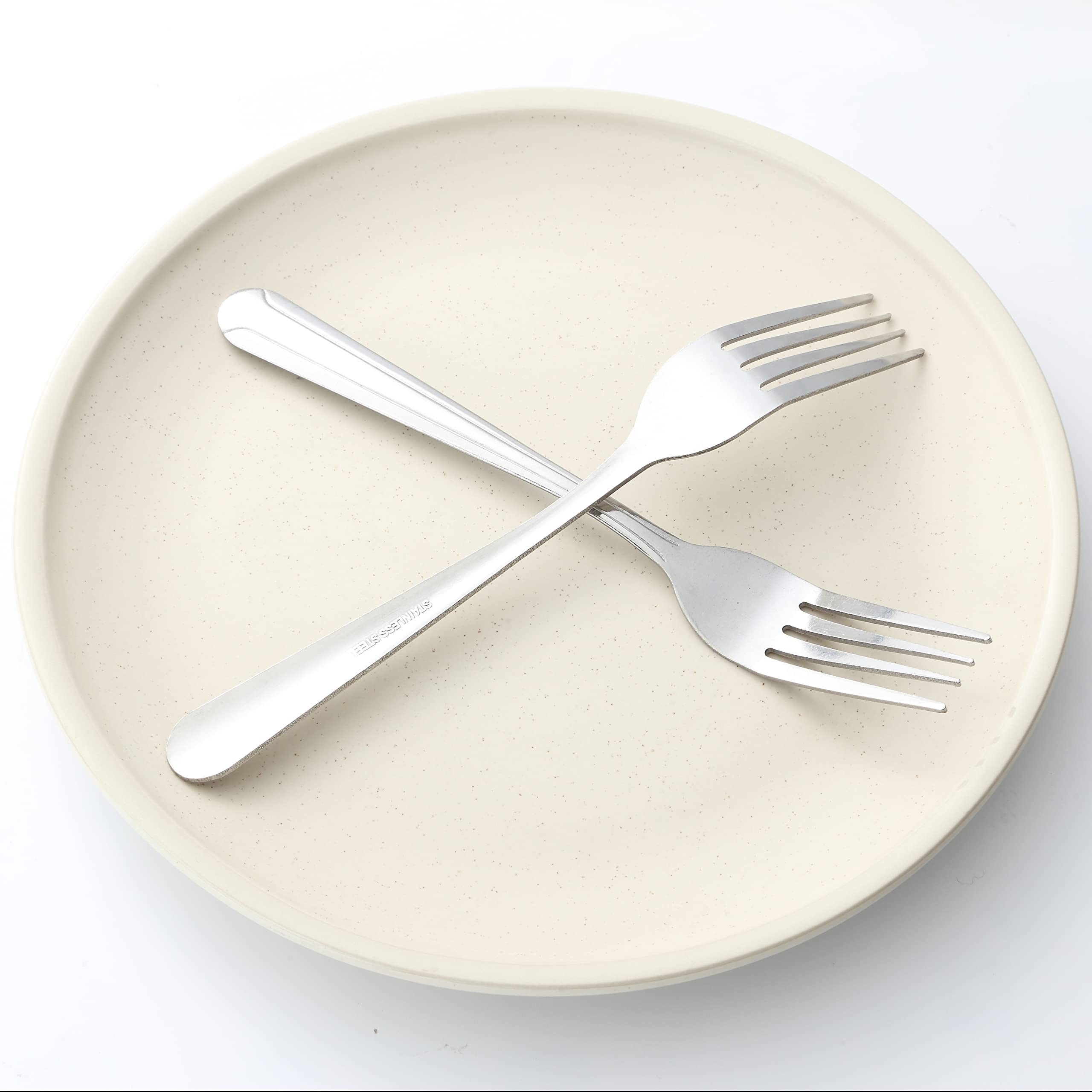 hunnycook Set di 24 forchette da tavola in acciaio inox, confezione da 24, convenienti e utilizzate come forchette da dessert, ristoranti, per uso alimentare e lavabile in lavastoviglie.