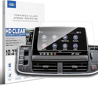 9H Glass Screen Protector for (2021-2023) Chevrolet Chevy Tahoe & Suburban, (2021-2023) GMC Yukon 10.2 inch Infotainment Dashboard Touchscreen 2021 2022 2023 Accessories (HD Clear)