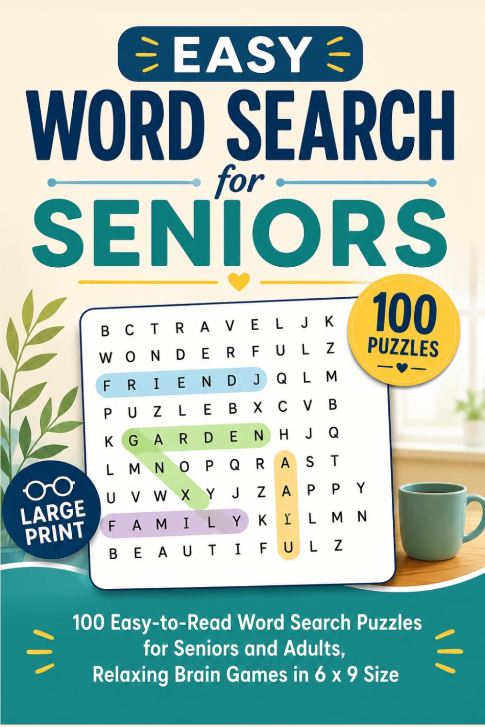 Easy Word Search for Seniors: 100 Easy-to-Read Word Search Puzzles for Seniors and Adults