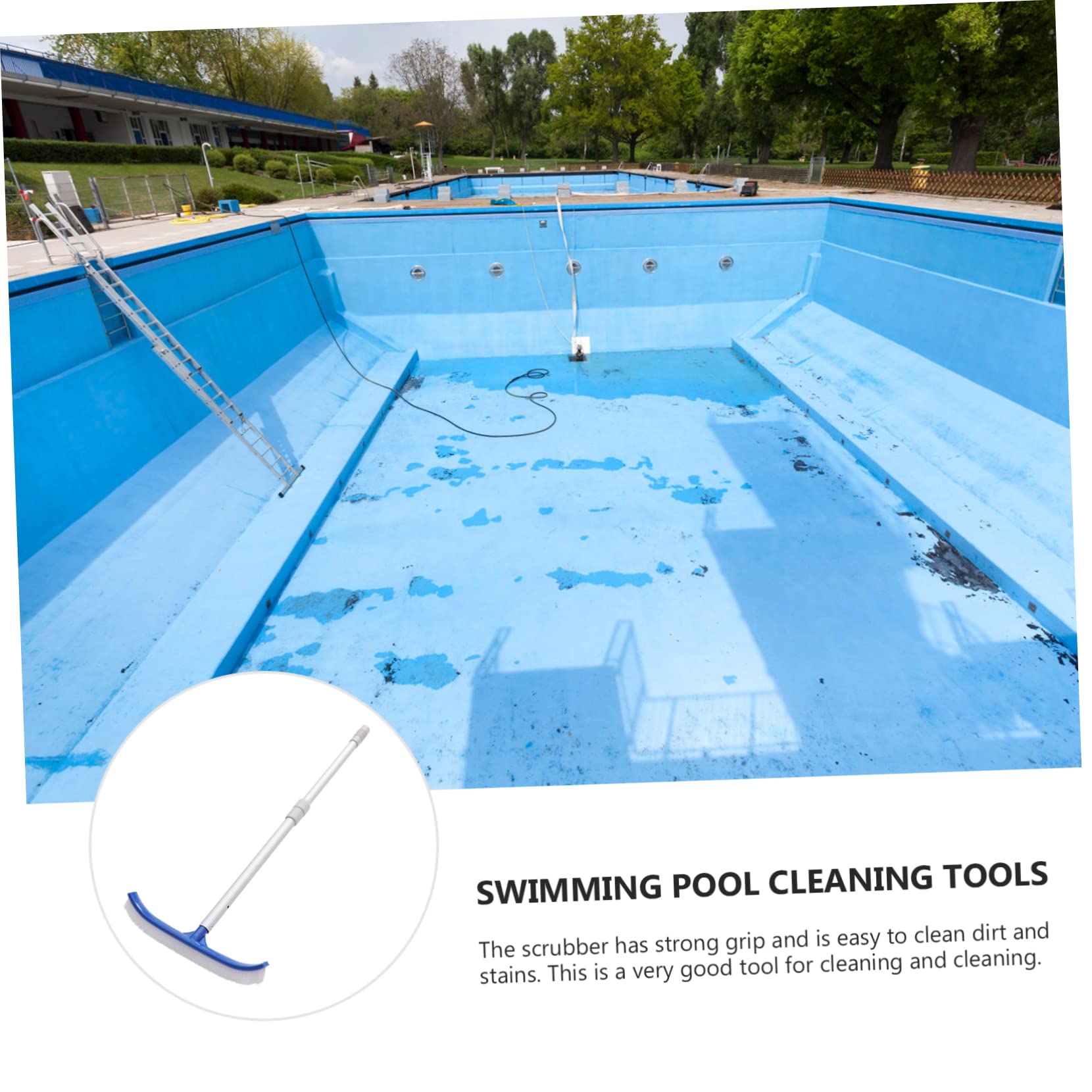 1 Satz Poolreinigungsbürste mit Teleskopierbarem Griff Robuste Bürste für Schwimmbad Spa und Teichreinigung Bürste Stange Langlebiges Reinigungswerkzeug