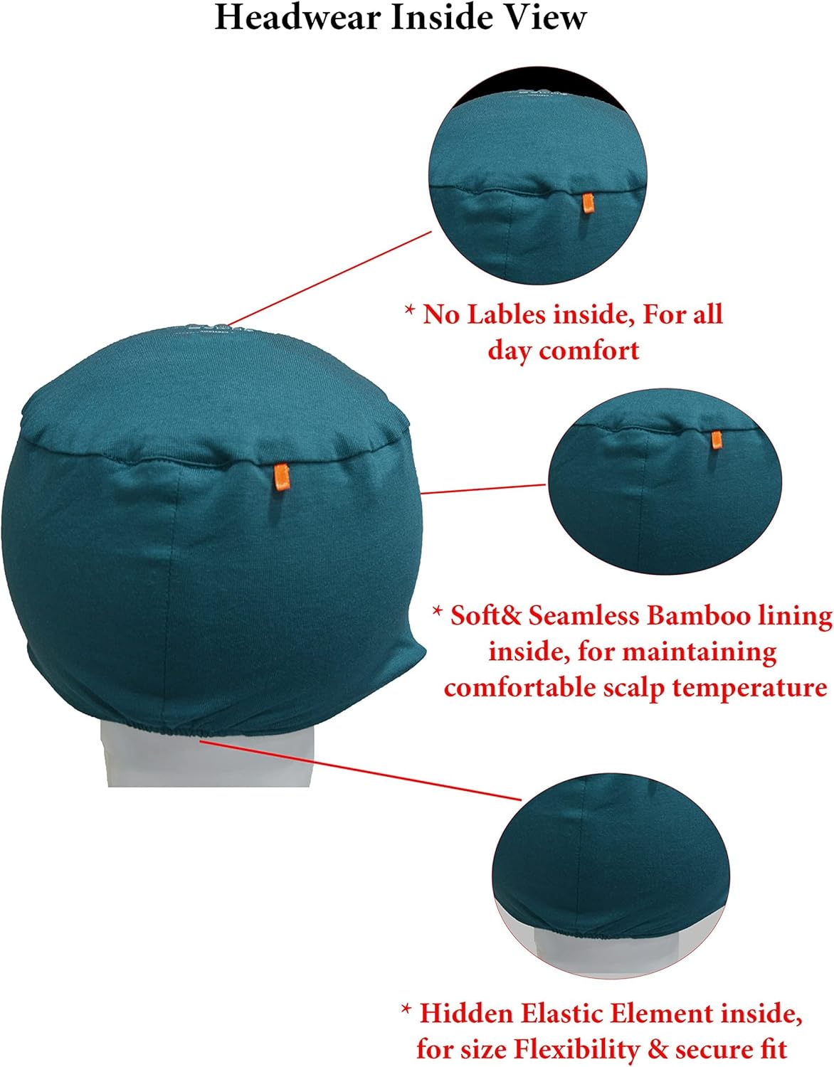 Chemo Hats Solid Sleep Cap Women's Bamboo Soft Headwear Cancer Cap Chemo Headwear Women - Image 6