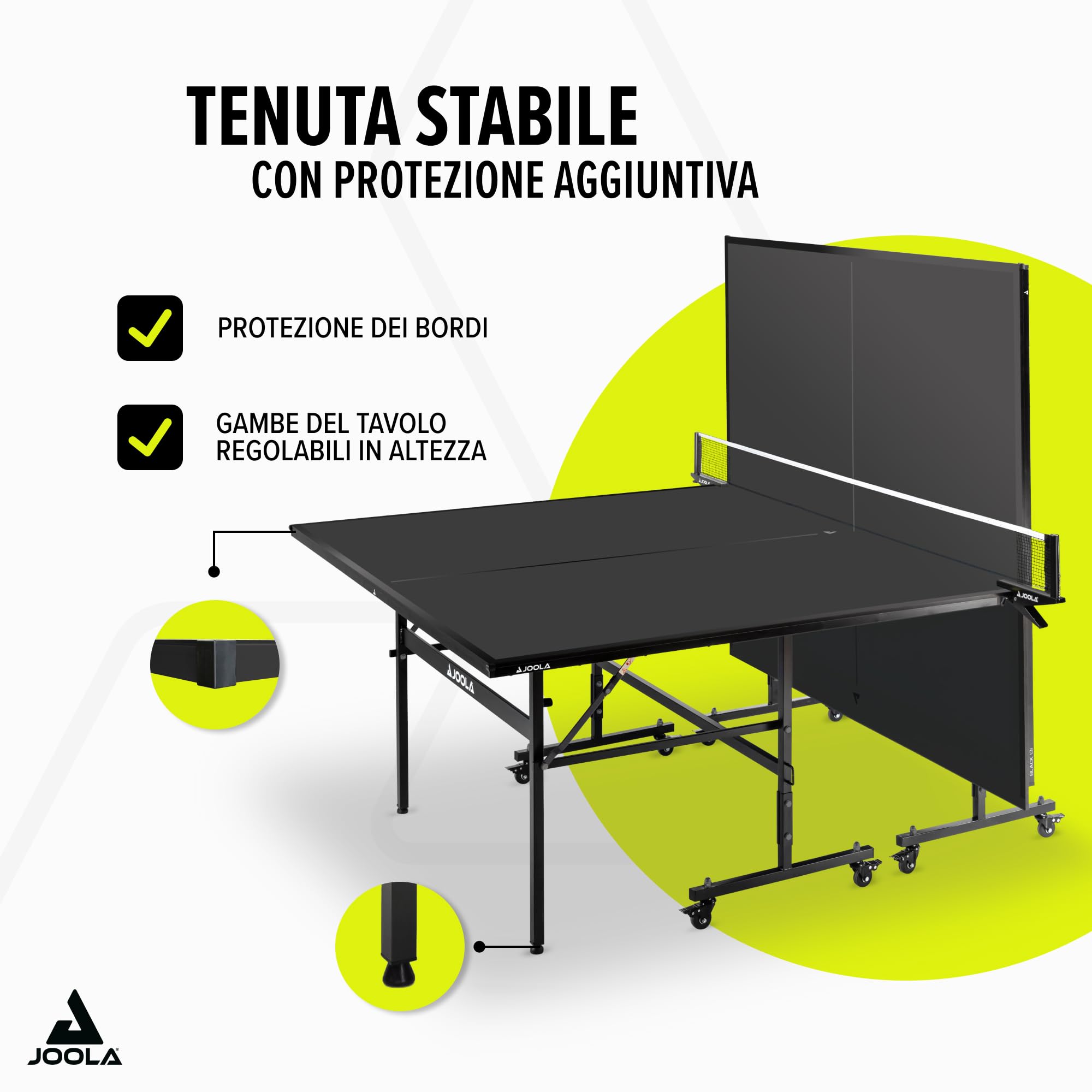 JOOLA Inside 13 Tavolo da Ping Pong per Interni, Base Pieghevole, Montaggio Rapido, Rete Inclusa, 274 x 152.5 x 76 cm