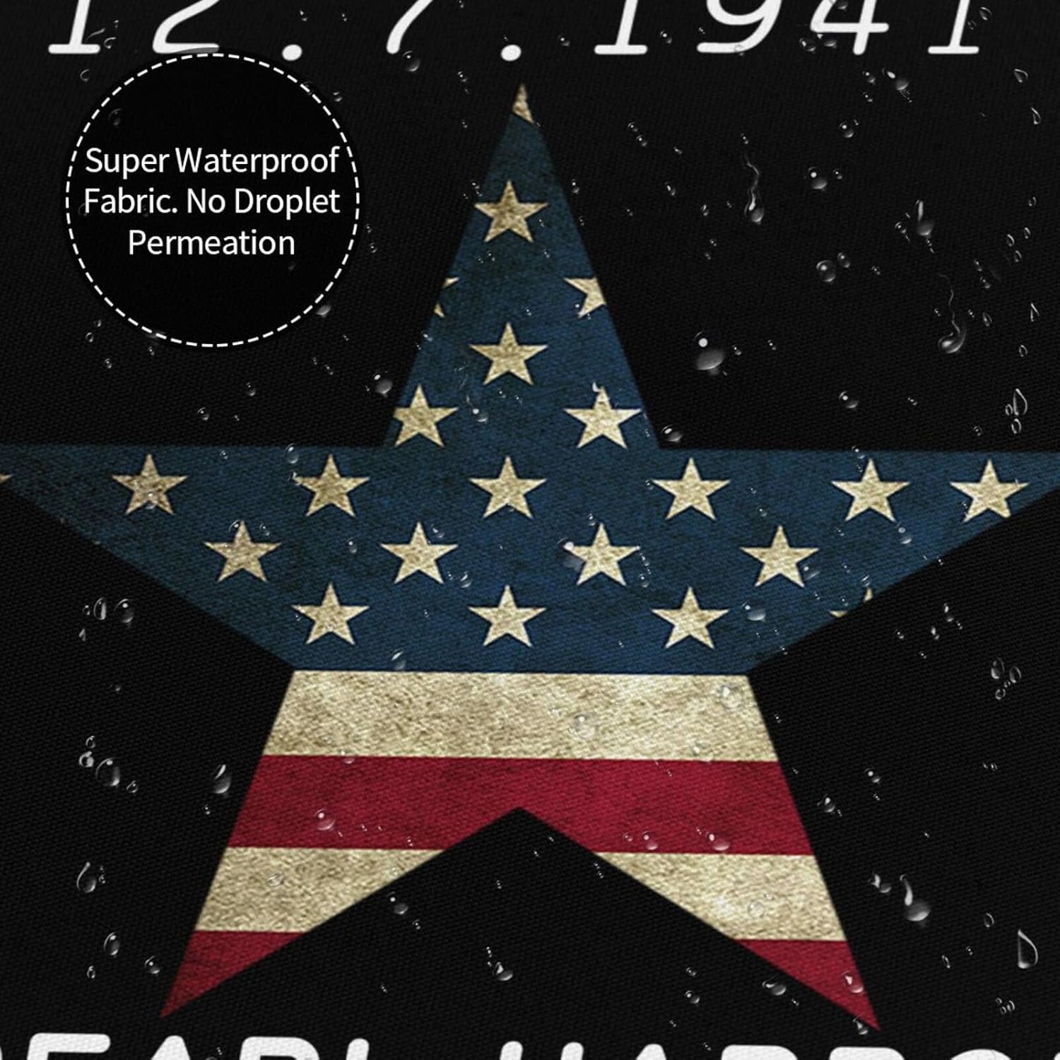 Shower Curtain, Pearl Harbor Remembrance Day Waterproof Bathroom Shower Curtain, Black Shower Curtain Sets with 12 Hooks, 60x72 Inch