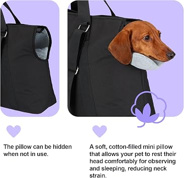 Ownpets Large Dog Purse Carrier with Pockets for Travel | extra large, storage pockets, travel vet shopping, medium pets