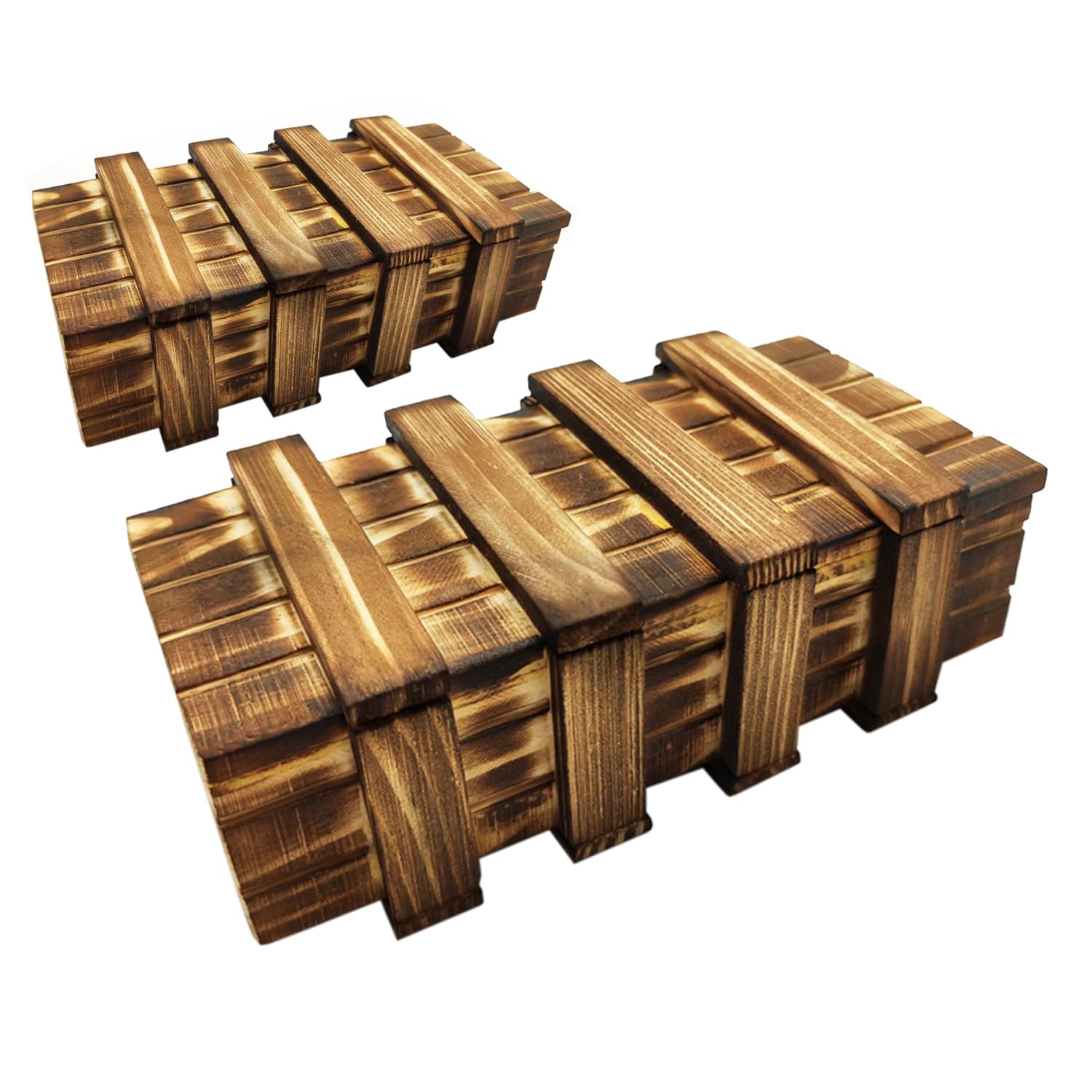 Confezione regalo in legno Nizirioo, 2 pezzi, scatola regalo magica per regali in denaro, con 2 scomparti sicuri, grande enigma per regali in denaro, buoni, gioielli, gioco d'azzardo