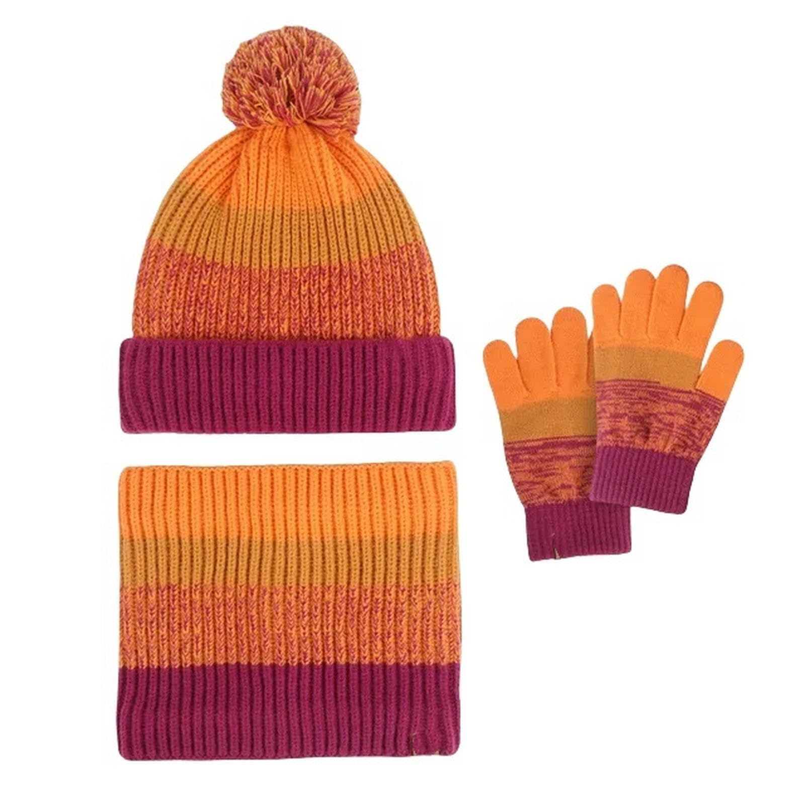 Zonto Wintermütze Schal Handschuh-Sets Kinder Winterhut Handschuhe Schal Set Girls Kinderhut Wolle Gestrickt Plüsch Ausgekleidetem Handschuhset Set-Stil 1 Armee Grün