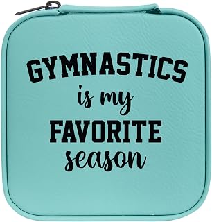 Travel Jewelry Box Case Organizer Gift Gymnastics Is My Favorite Season Gymnastics Mom (Teal)