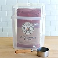 Vista 4 de Youngever 2 Pack Plastic Sugar Keeper 5LB, Clear Flour Storage Container, Large Plastic Food Storage Containers