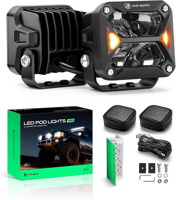 3 Inch LED Pod Lights Spot 20W Off-Road Lights for Truck UTV ATV | Camper Driving Work Light LED Light Bar for SUV Golf Cart 4x4 Van, IP67 Waterproof Lamp with Wiring Harness & Light Cover
